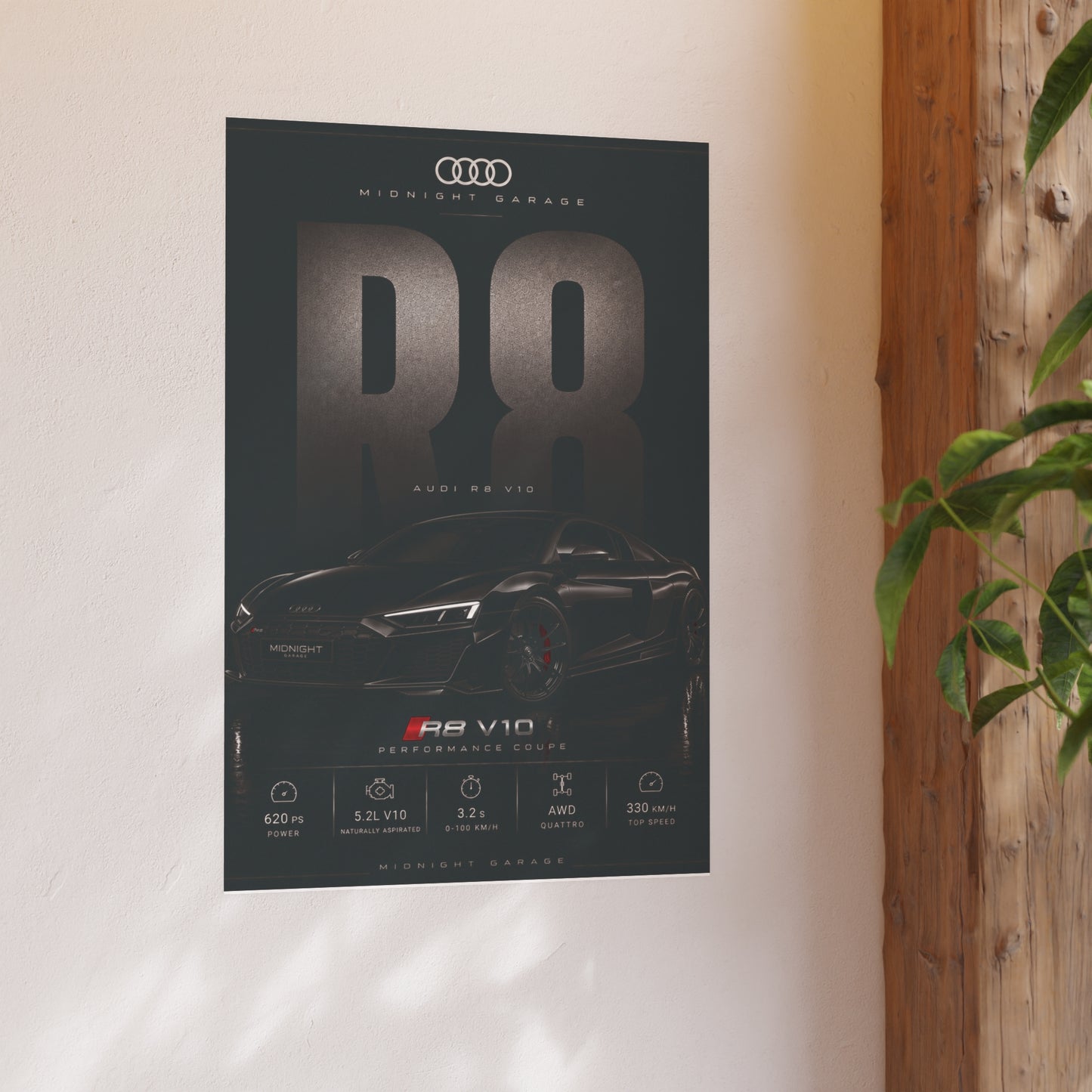 Audi R8 V10 Poster — Midnight Garage Edition