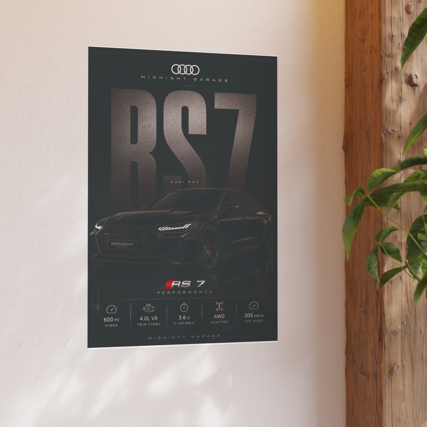 Audi C8 RS7 Poster — Midnight Garage Edition