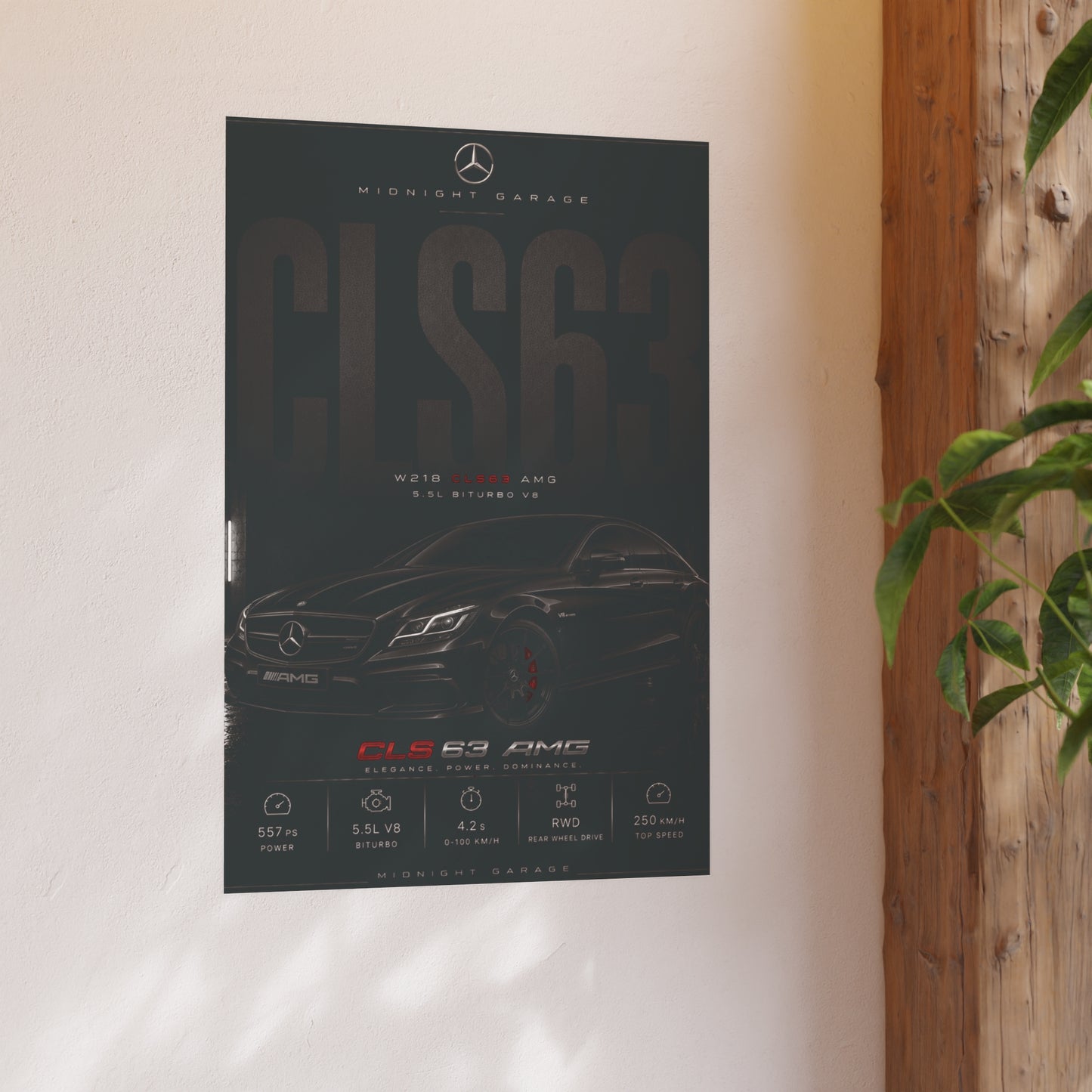 Mercedes-AMG W218 CLS63 Poster — Midnight Garage Edition