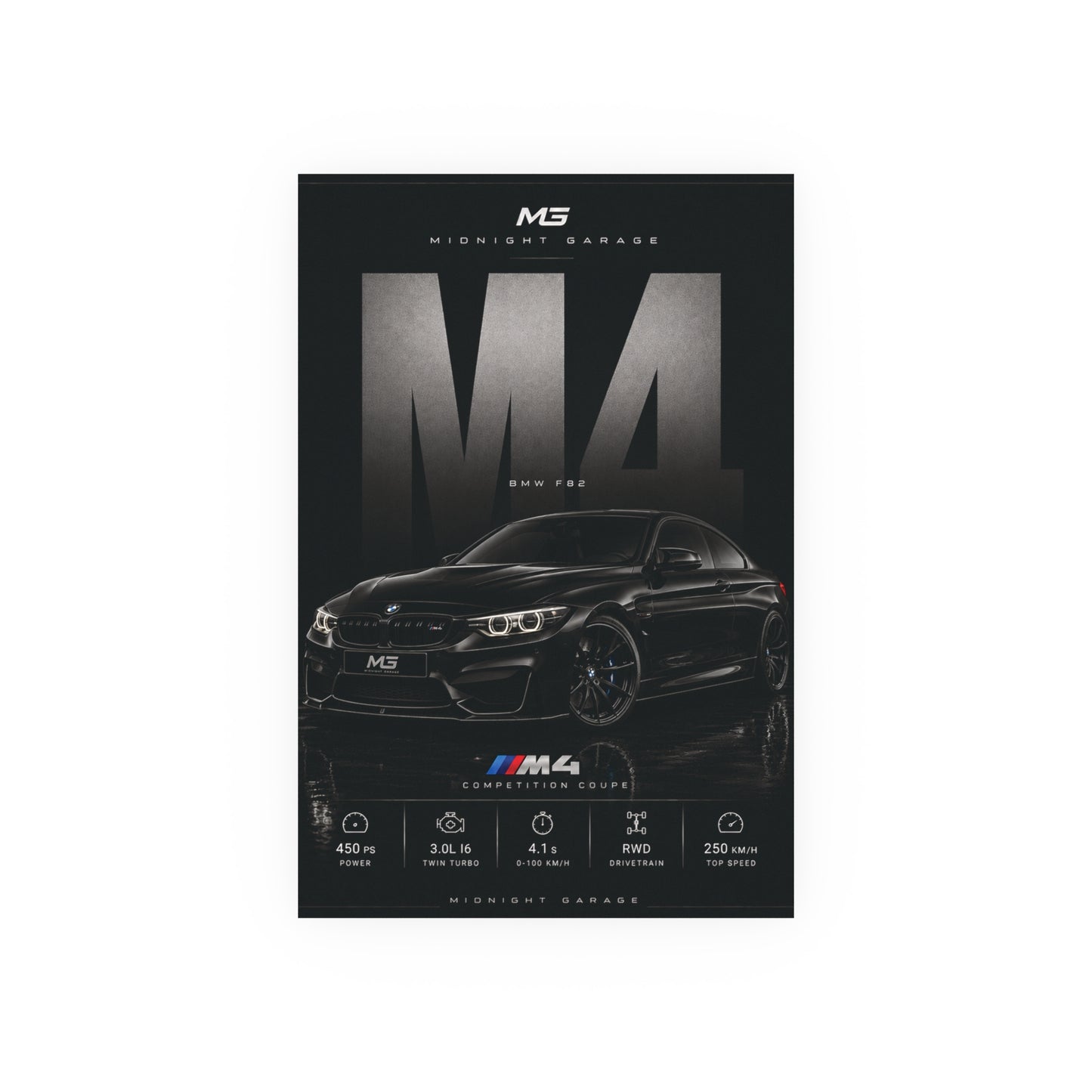 BMW F82 M4 Poster — Midnight Garage Edition