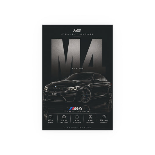 BMW F82 M4 Poster — Midnight Garage Edition