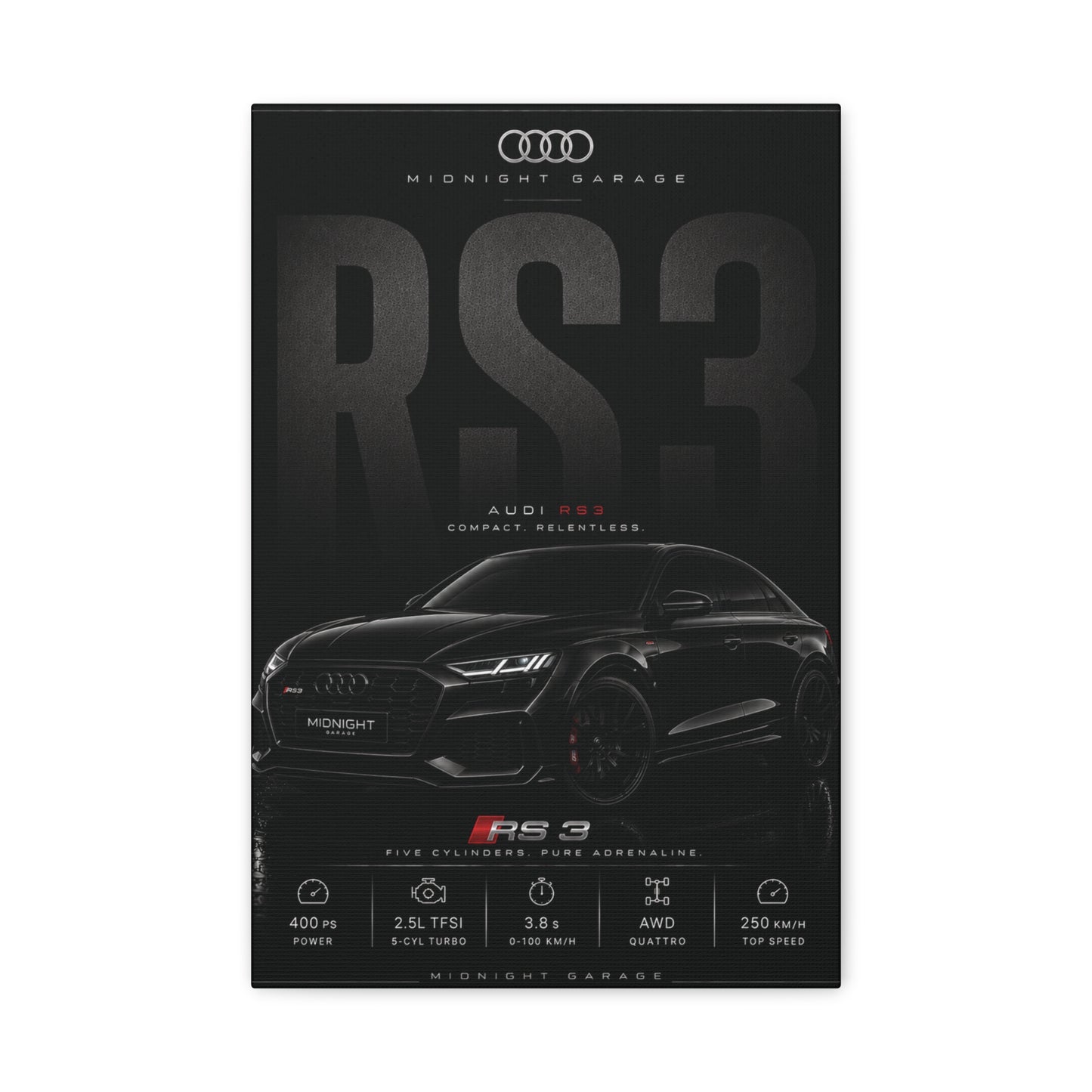 Audi RS3 Canvas — Midnight Garage Edition