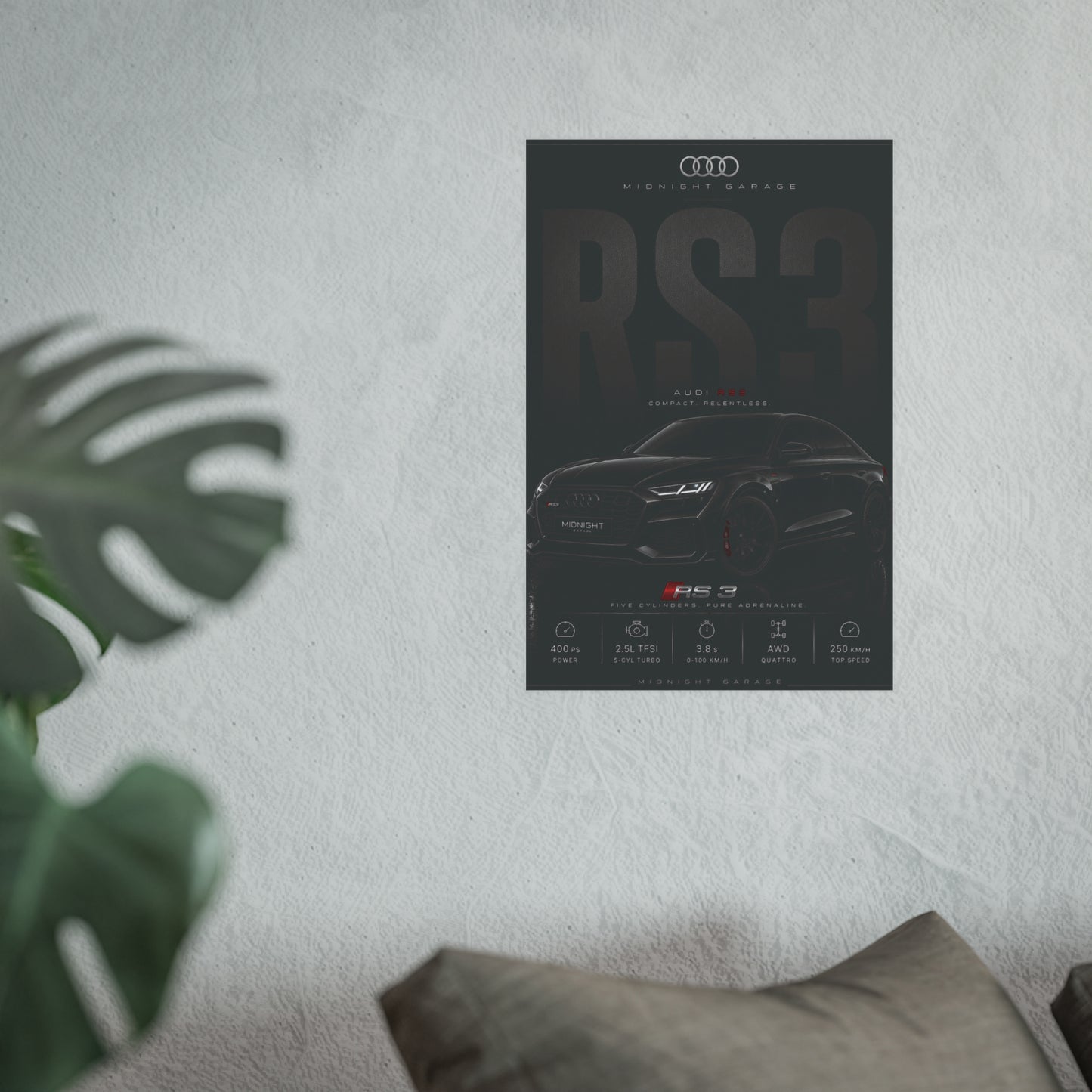 Audi RS3 Poster — Midnight Garage Edition