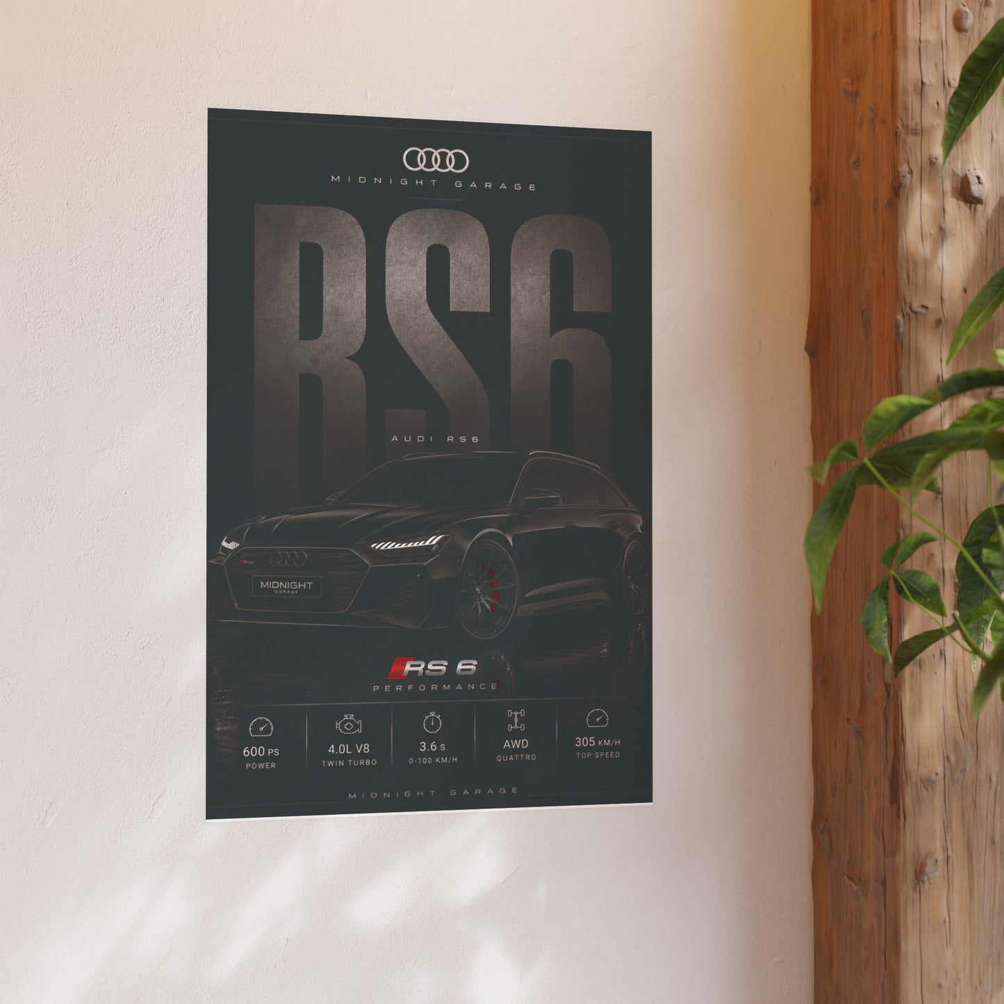 Audi C8 RS6 Poster — Midnight Garage Edition