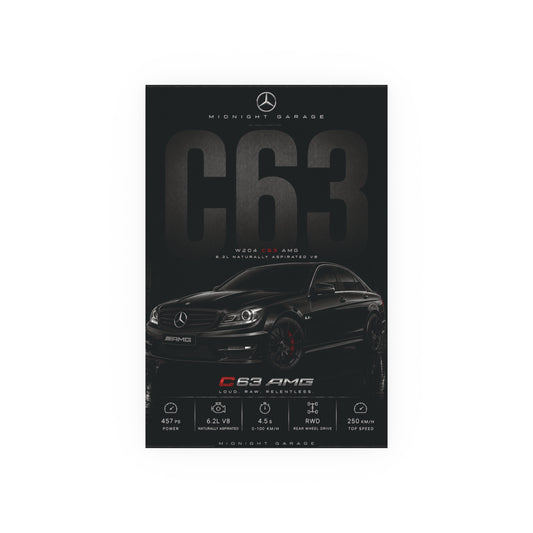 Mercedes-AMG W204 C63 Poster — Midnight Garage Edition