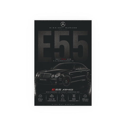 Mercedes-AMG E55 Poster — Midnight Garage Edition