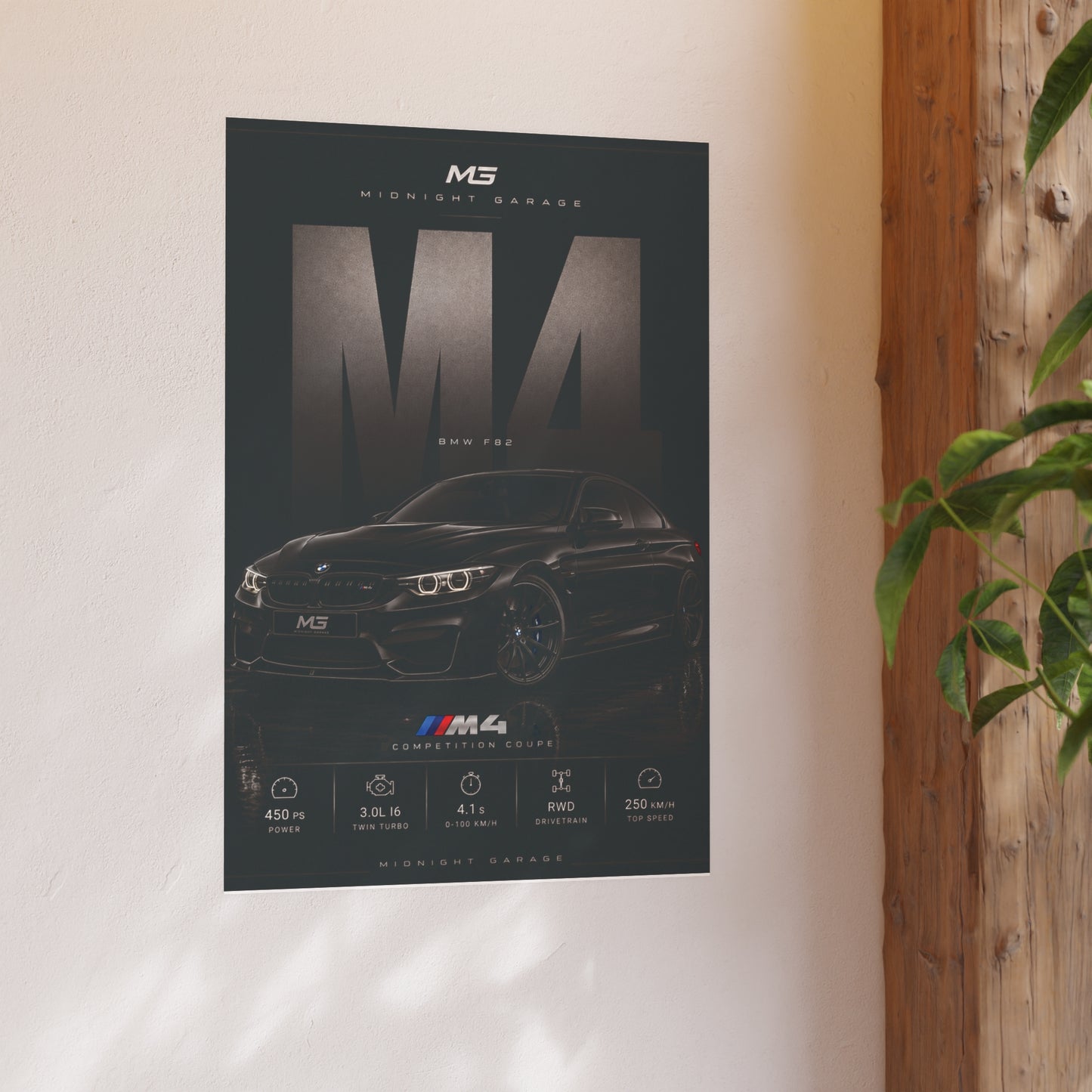 BMW F82 M4 Poster — Midnight Garage Edition