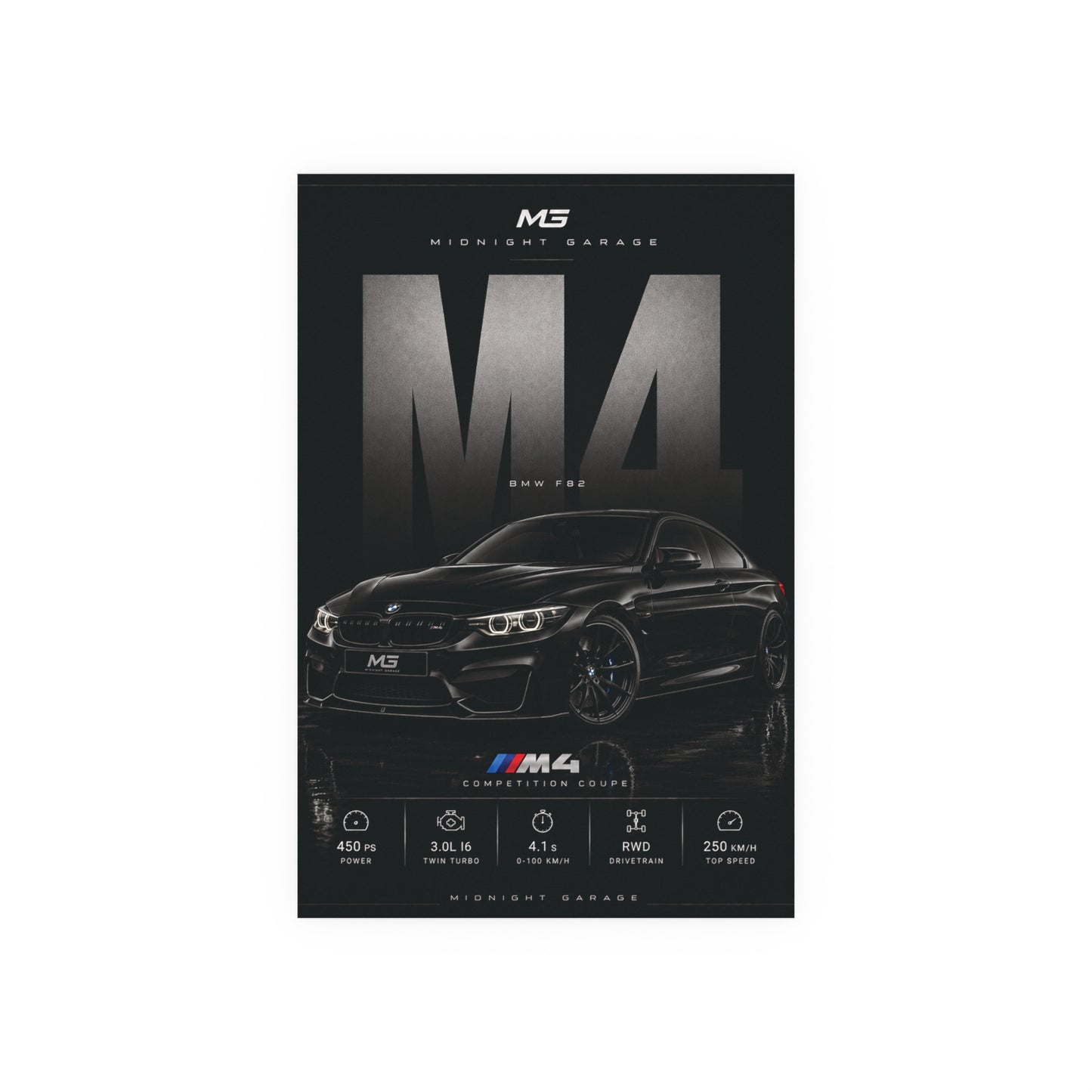 BMW F82 M4 Poster — Midnight Garage Edition