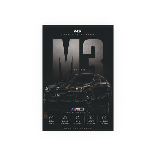BMW G80 M3 Poster — Midnight Garage Edition