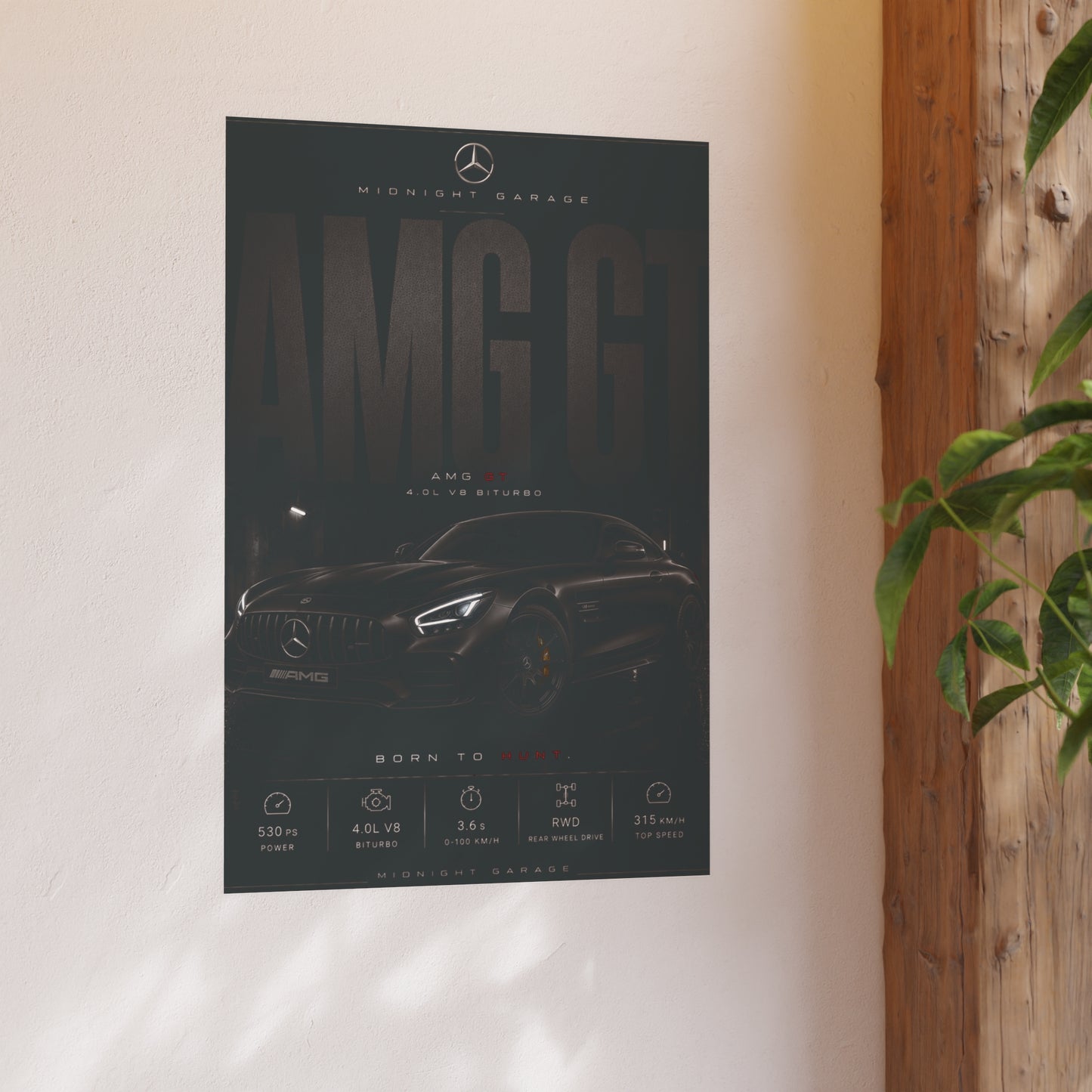Mercedes-AMG GT Poster — Midnight Garage Edition