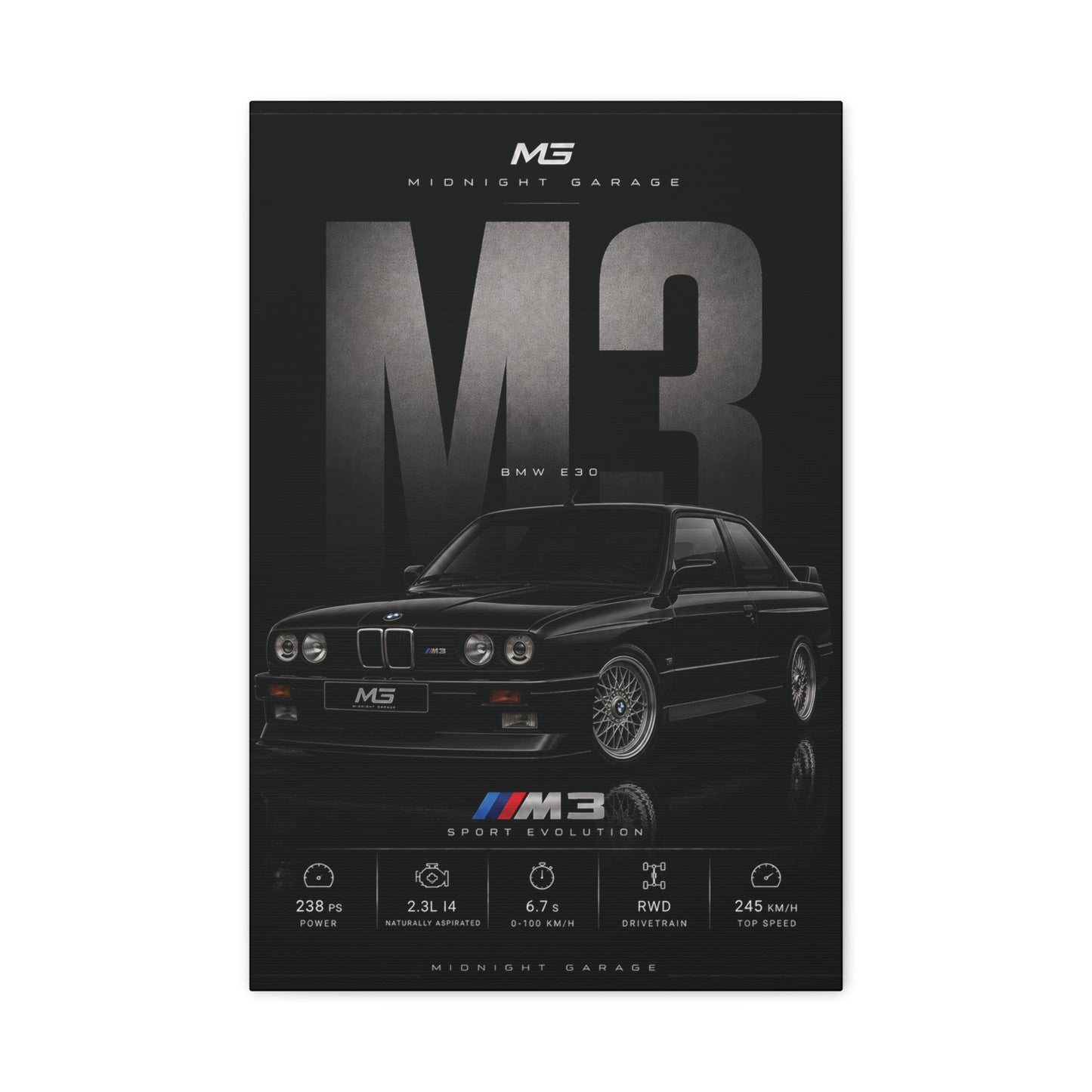 BMW E30 M3 Canvas — Midnight Garage Edition
