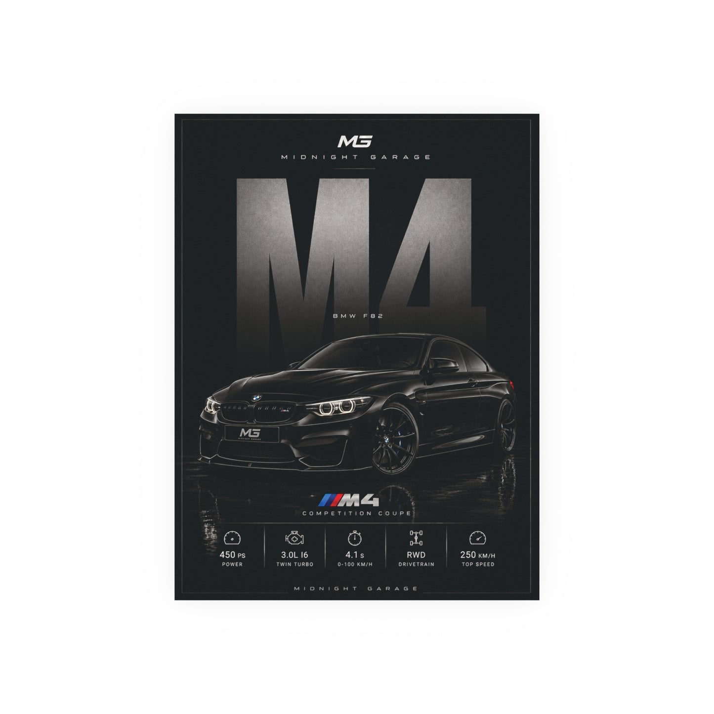 BMW F82 M4 Poster — Midnight Garage Edition