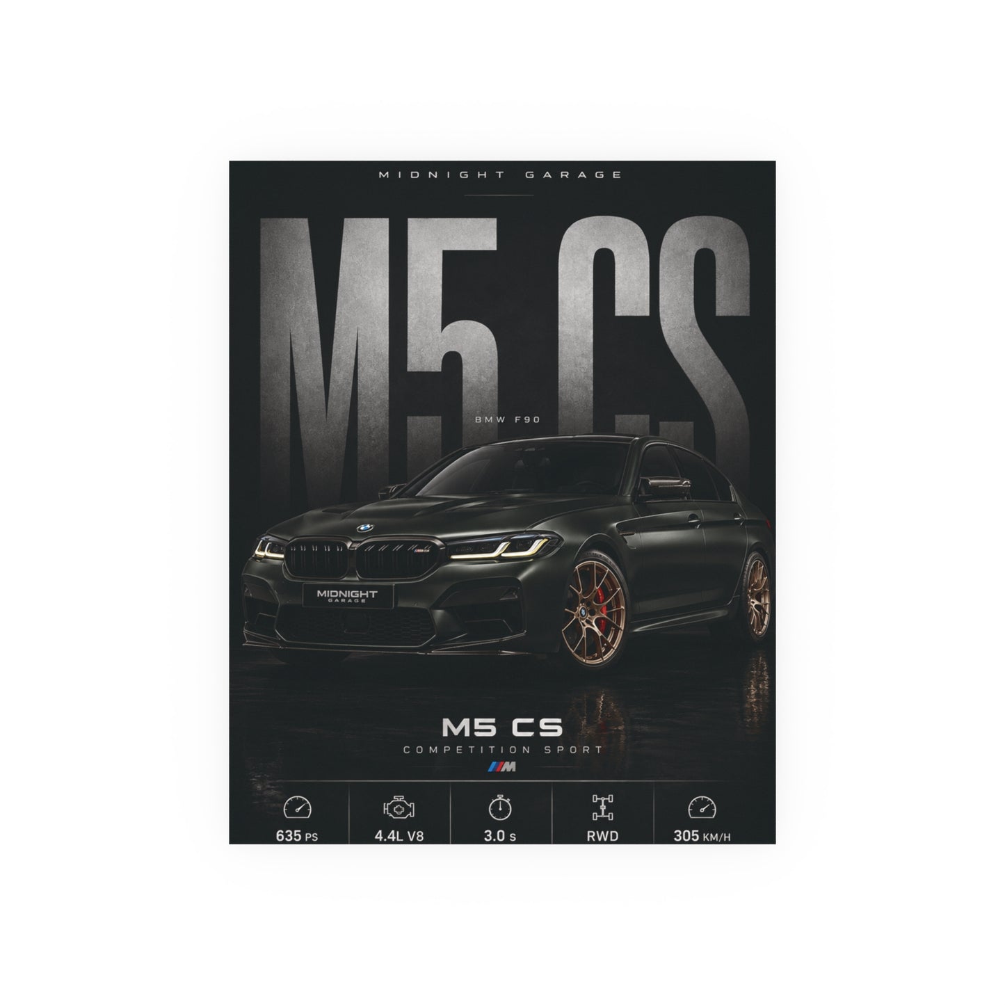 BMW F90 M5 CS Poster — Midnight Garage Edition