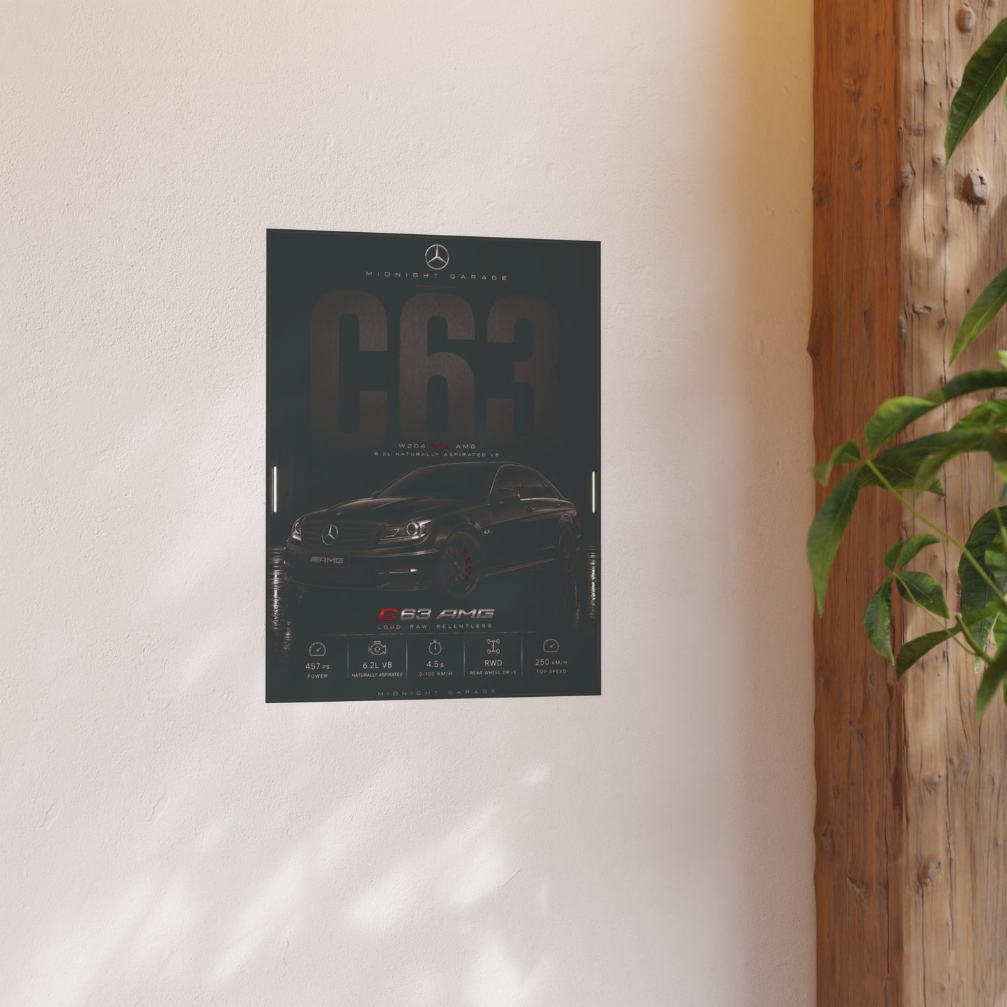 Mercedes-AMG W204 C63 Poster — Midnight Garage Edition