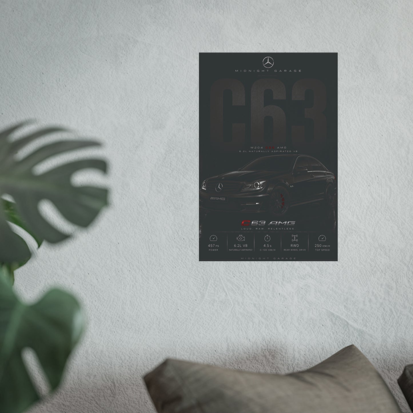 Mercedes-AMG W204 C63 Poster — Midnight Garage Edition