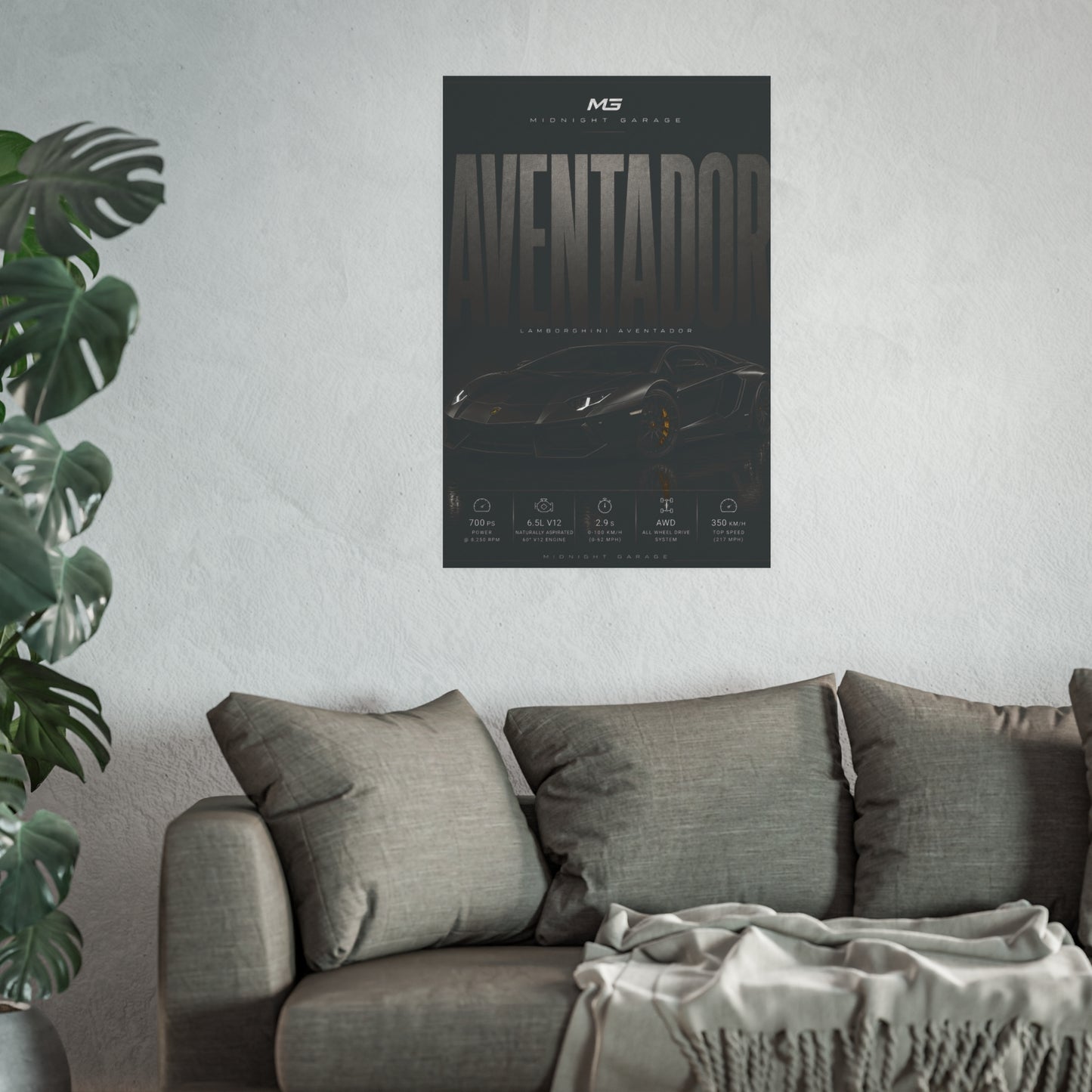 Lamborghini Aventador LP700-4 Poster – Midnight Garage Edition