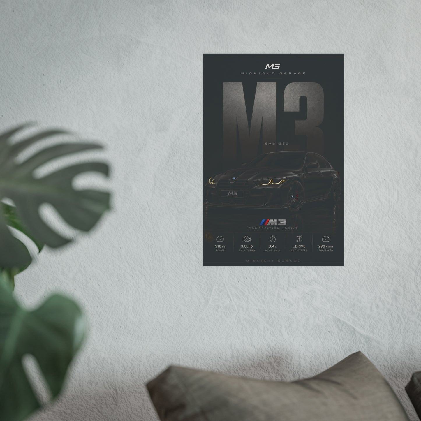 BMW G80 M3 Poster — Midnight Garage Edition