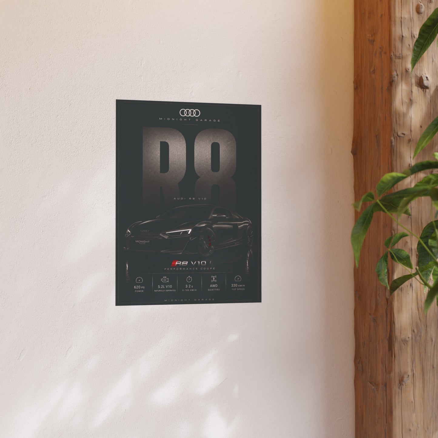 Audi R8 V10 Poster — Midnight Garage Edition