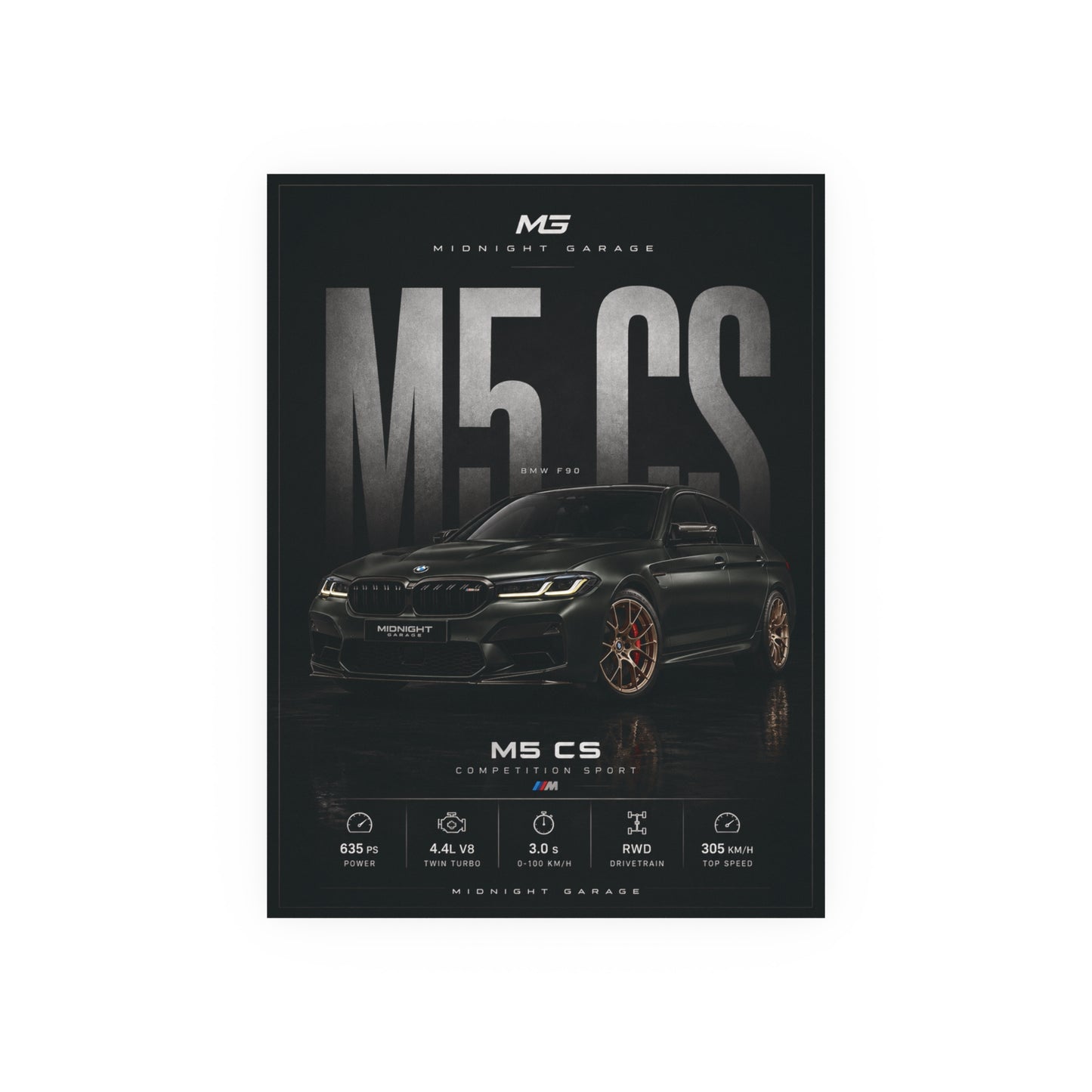BMW F90 M5 CS Poster — Midnight Garage Edition