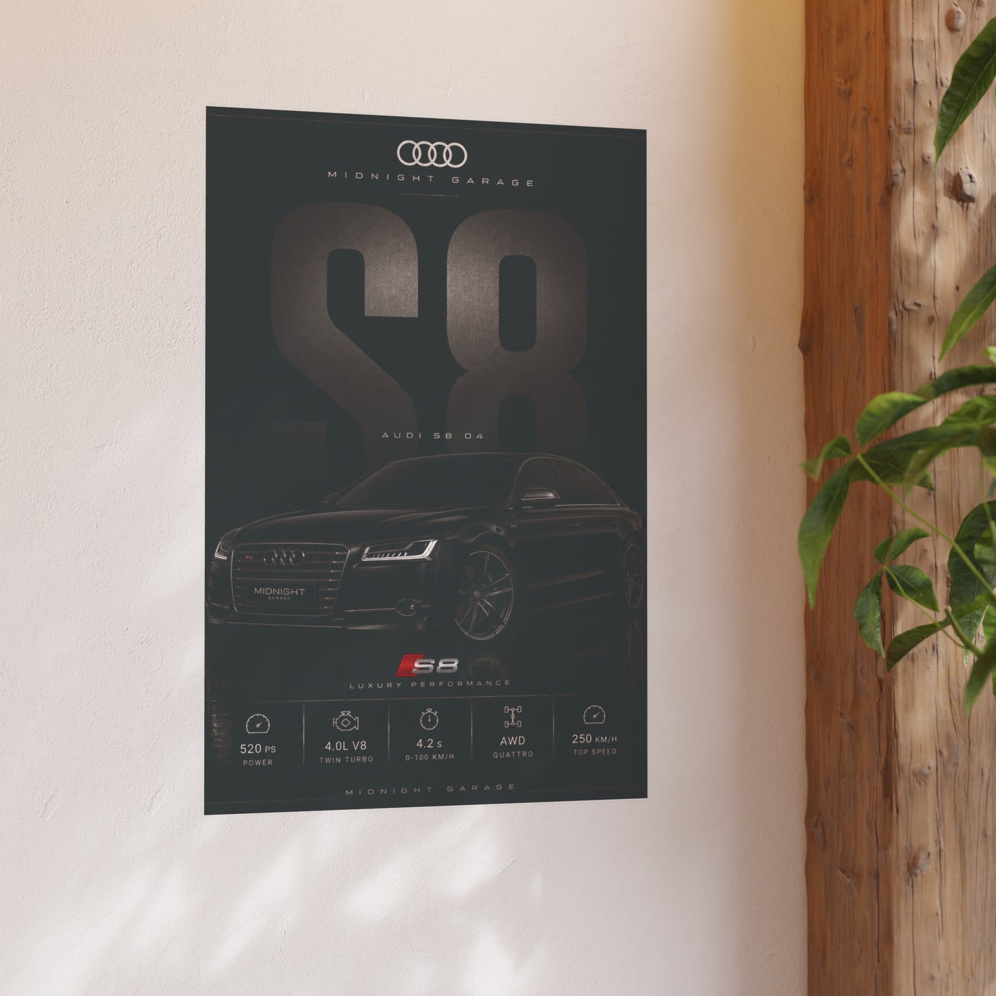 Audi D4 S8 Poster — Midnight Garage Edition