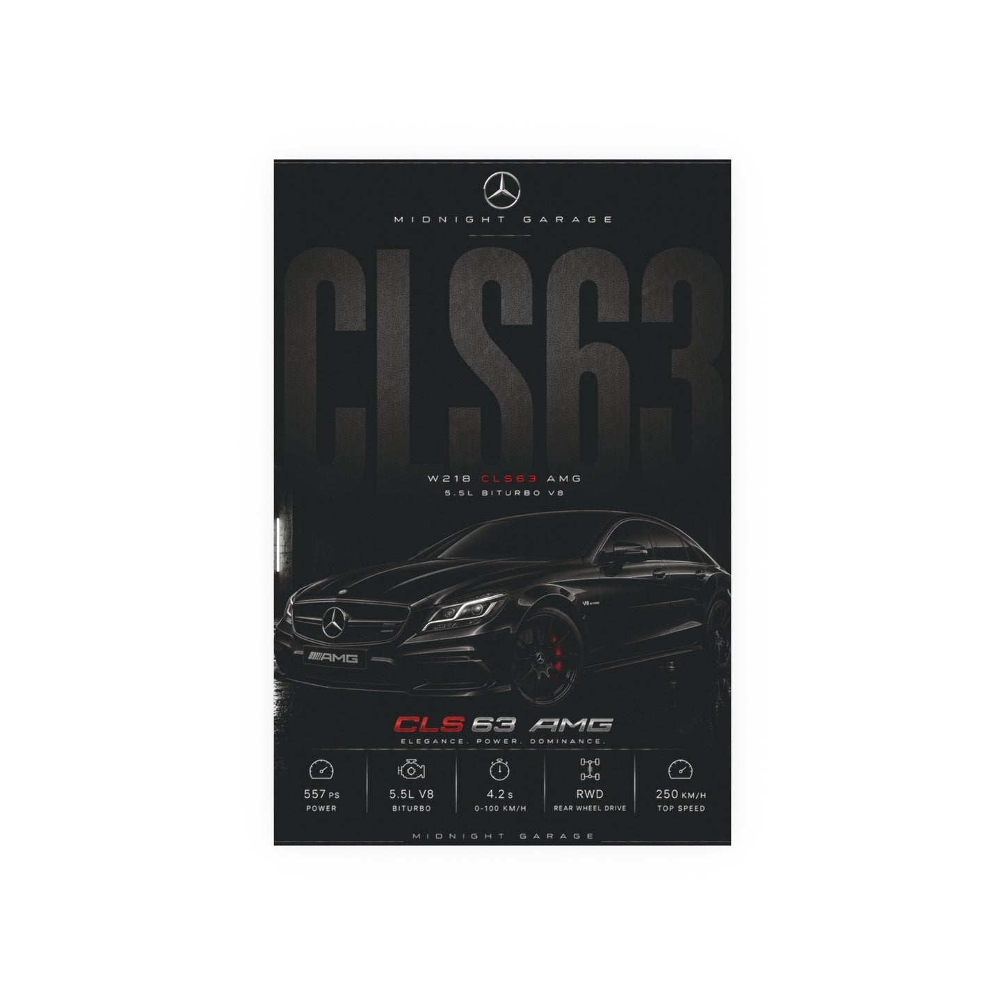 Mercedes-AMG W218 CLS63 Poster — Midnight Garage Edition