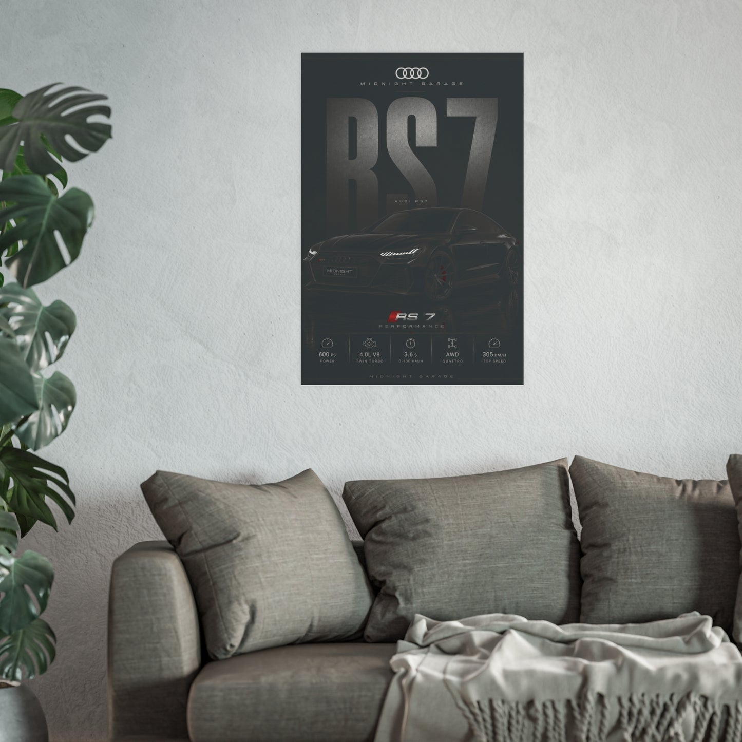 Audi C8 RS7 Poster — Midnight Garage Edition