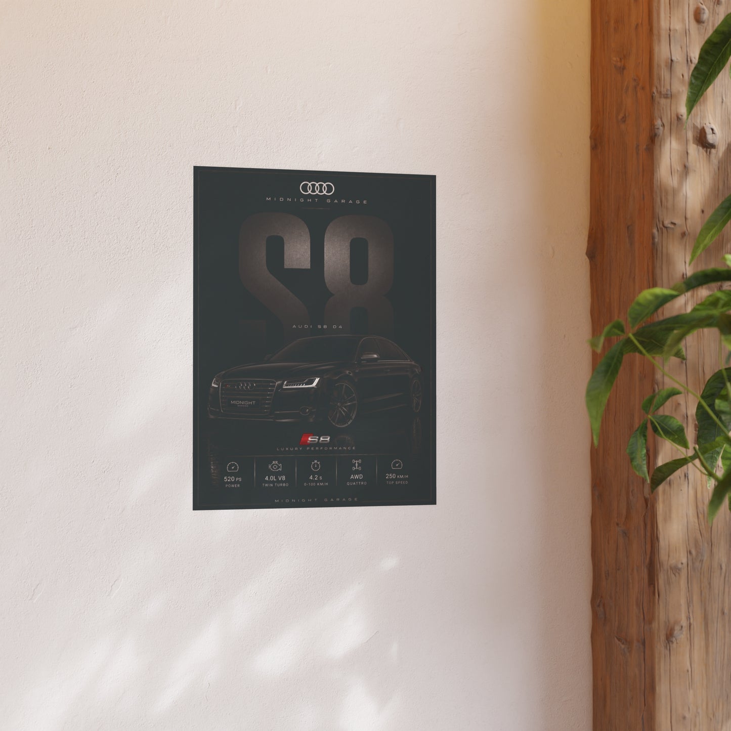 Audi D4 S8 Poster — Midnight Garage Edition