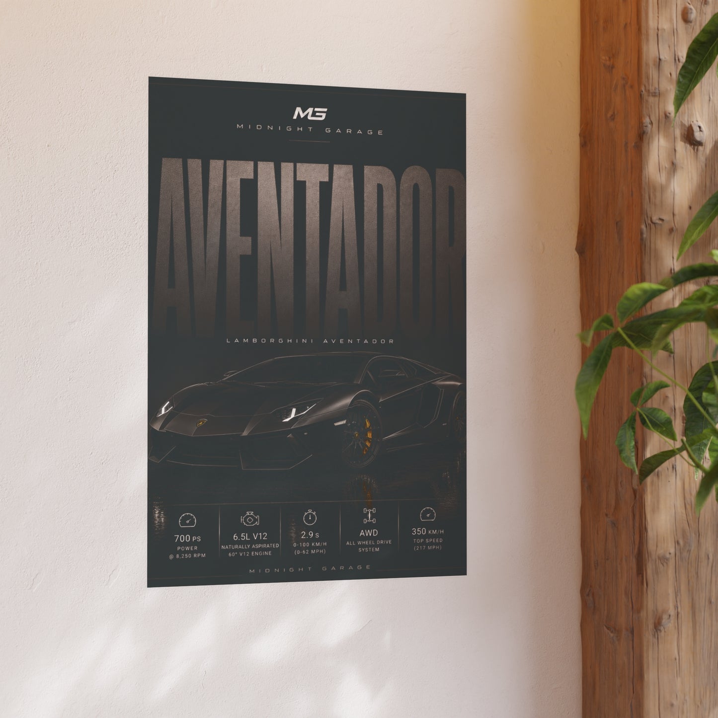 Lamborghini Aventador LP700-4 Poster – Midnight Garage Edition