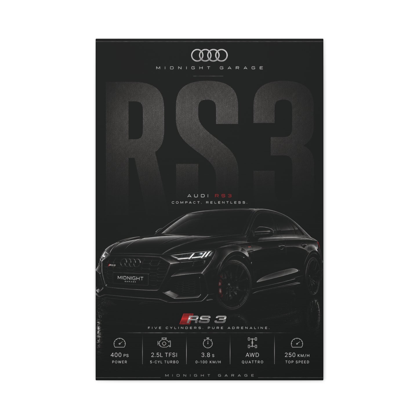 Audi RS3 Canvas — Midnight Garage Edition