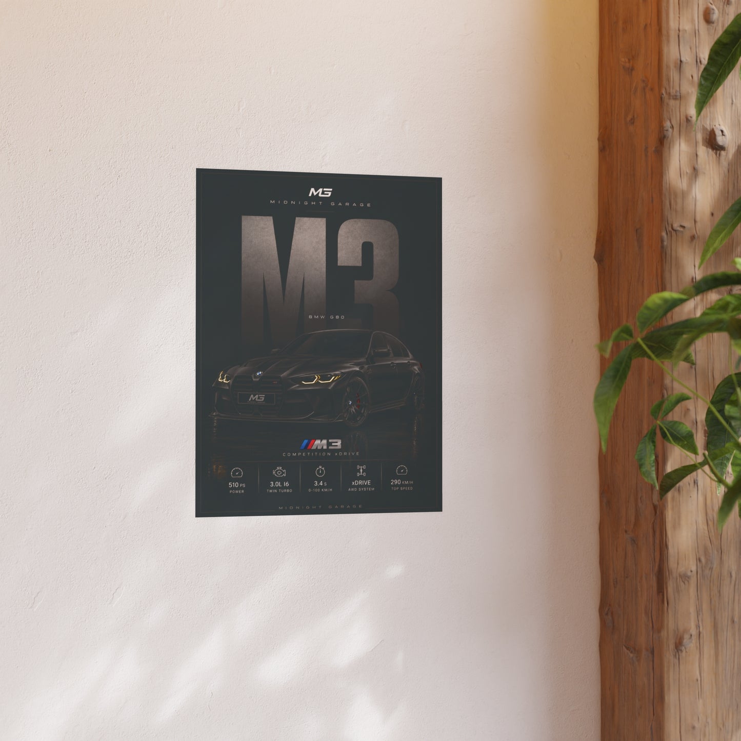 BMW G80 M3 Poster — Midnight Garage Edition