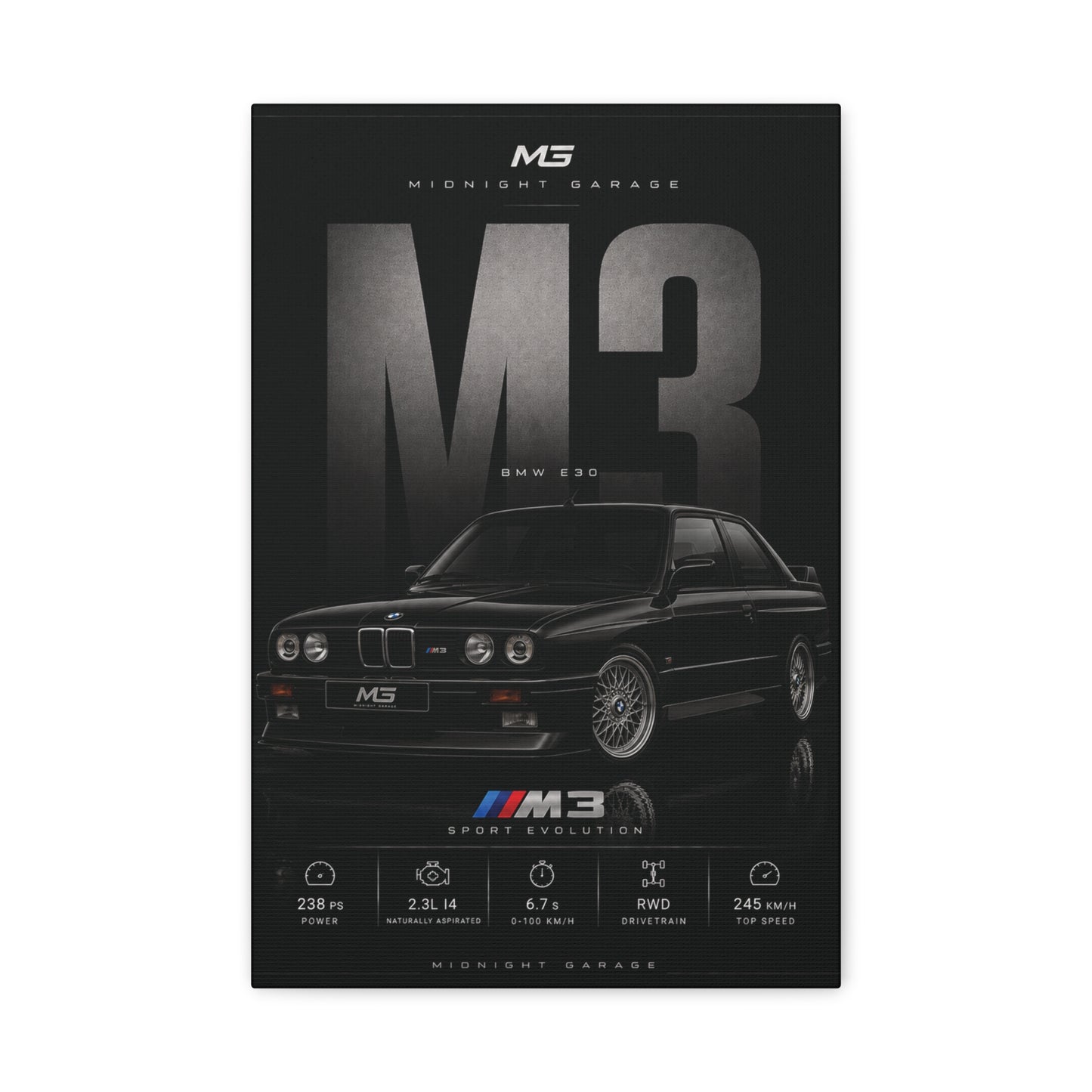 BMW E30 M3 Canvas — Midnight Garage Edition