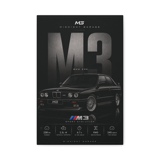 BMW E30 M3 Canvas — Midnight Garage Edition