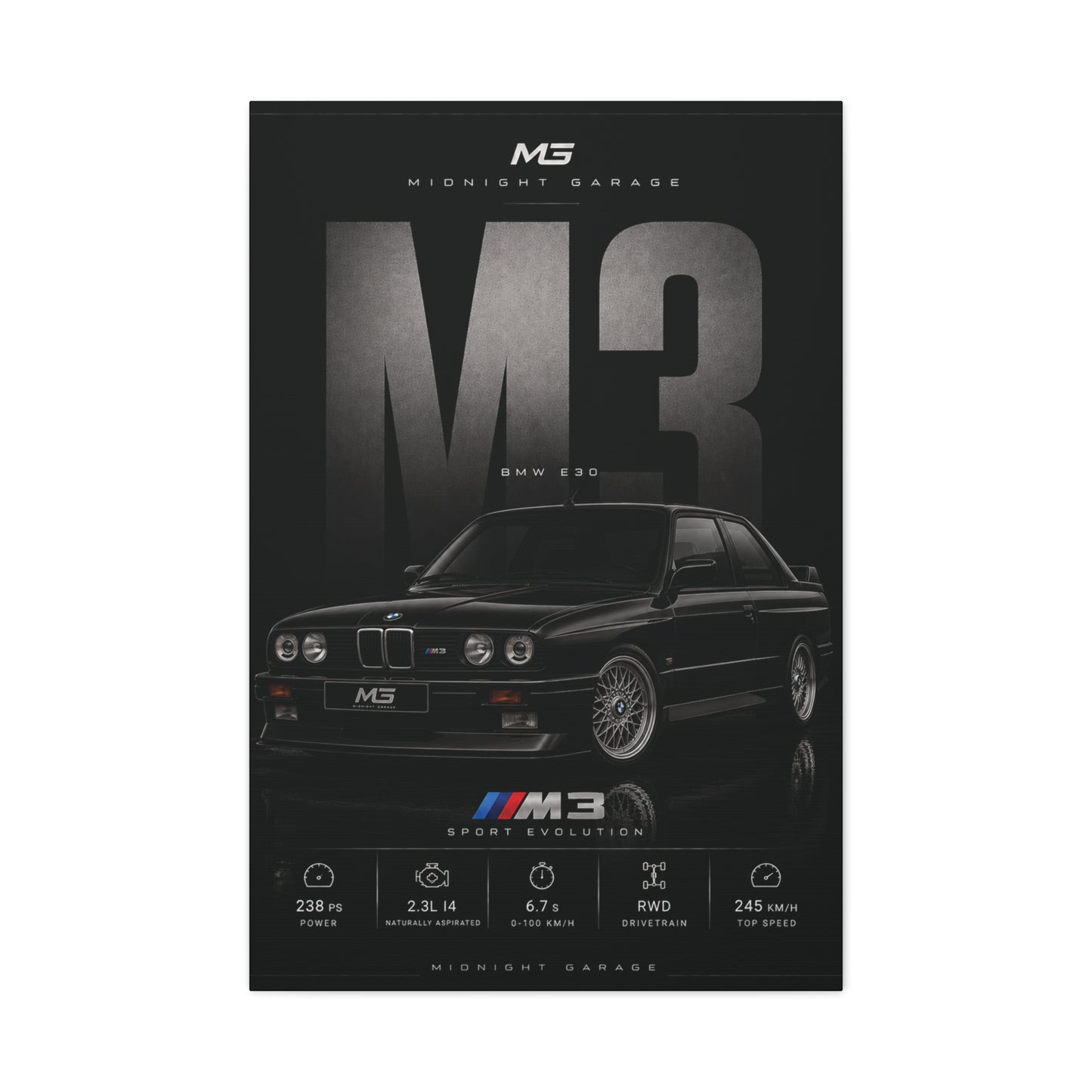 BMW E30 M3 Canvas — Midnight Garage Edition