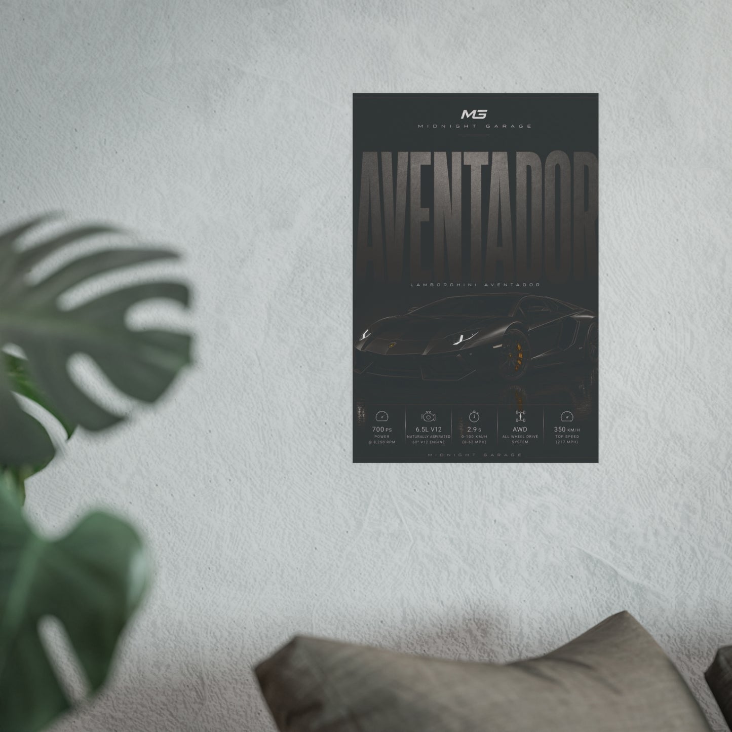 Lamborghini Aventador LP700-4 Poster – Midnight Garage Edition