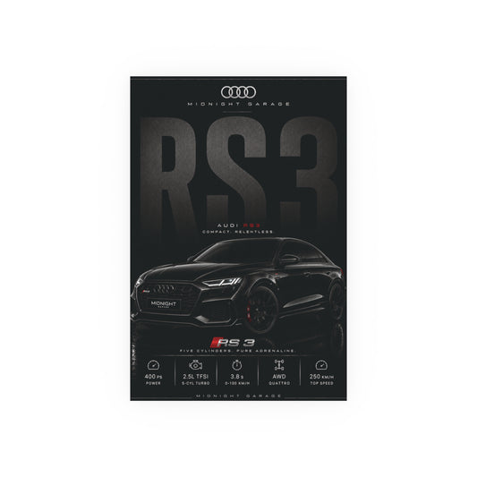 Audi RS3 Poster — Midnight Garage Edition