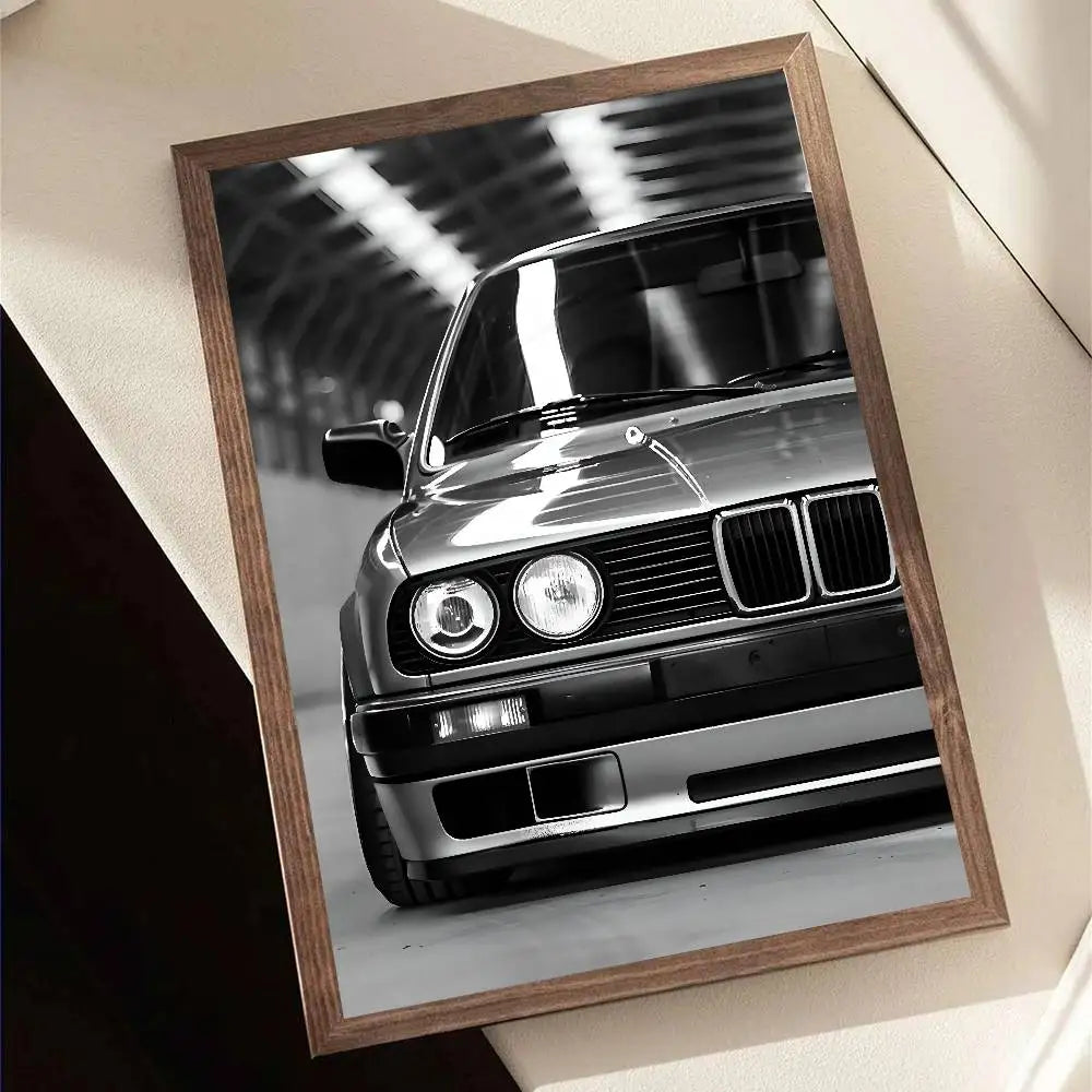 Black & White Car Poster – Minimal Edition