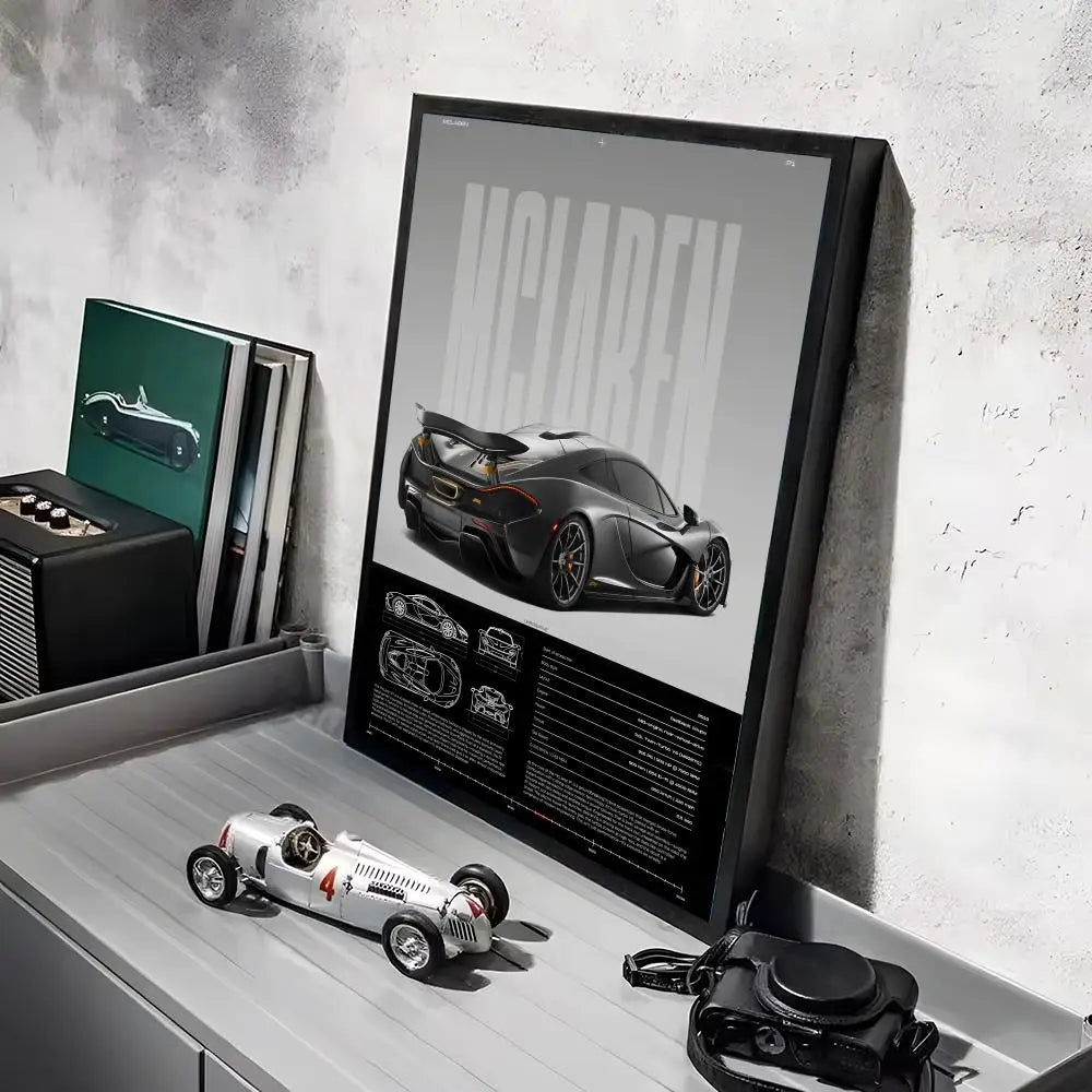 Supercar Blueprint Poster – Track Edition