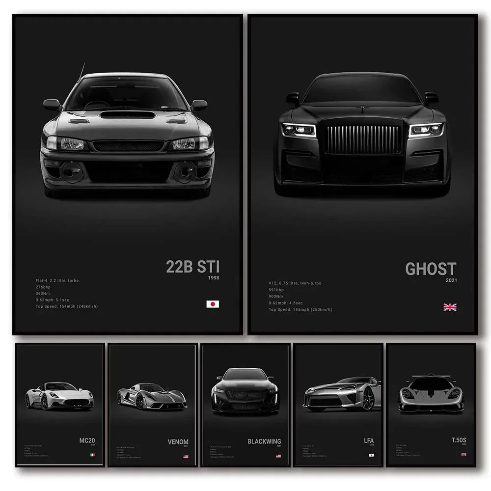 Midnight Supercar Poster – Shadow Edition