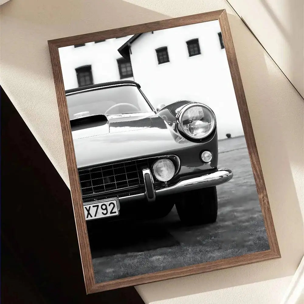 Black & White Car Poster – Minimal Edition