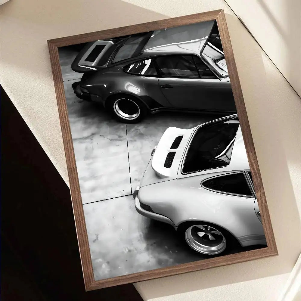 Black & White Car Poster – Minimal Edition