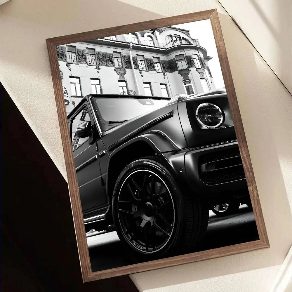 Black & White Car Poster – Minimal Edition