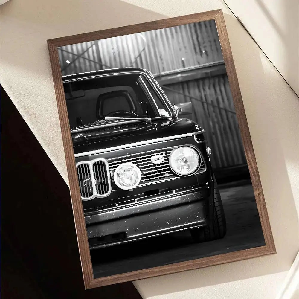 Black & White Car Poster – Minimal Edition