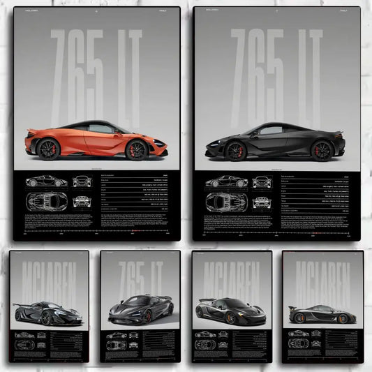 Supercar Blueprint Poster – Track Edition