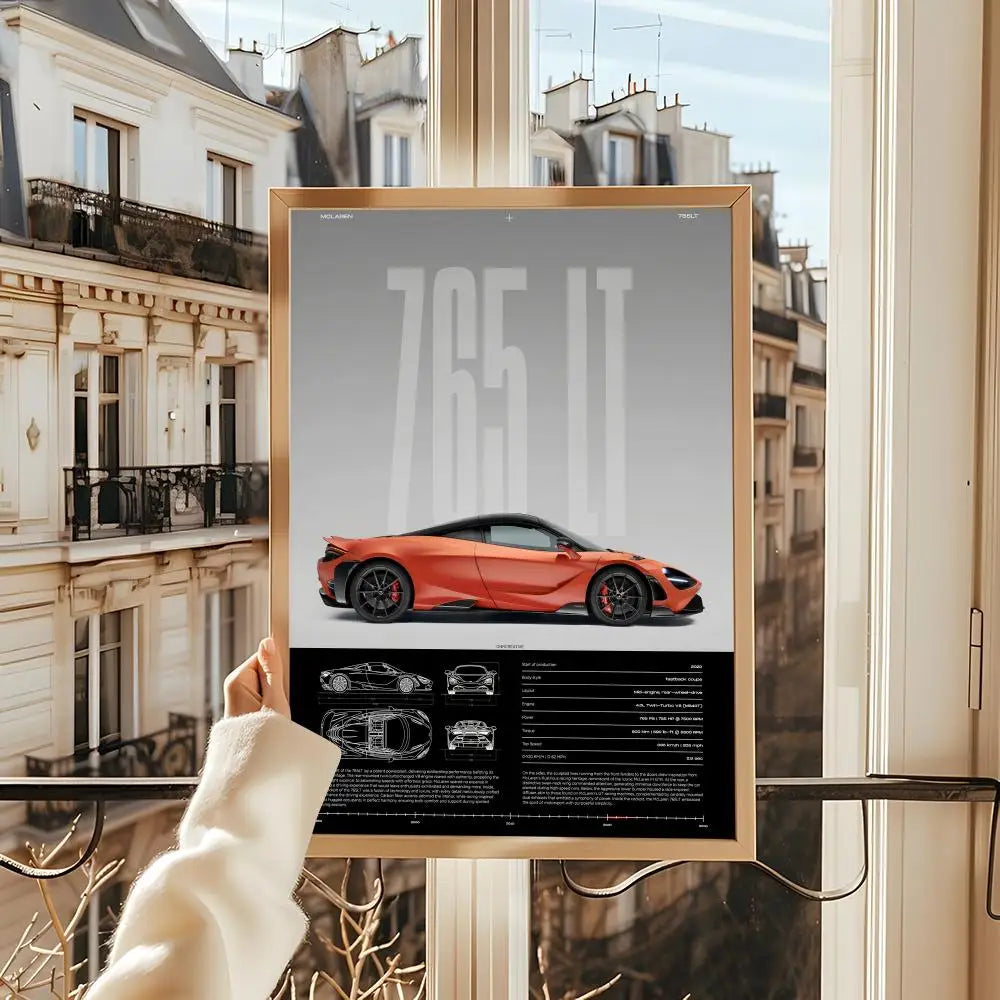 Supercar Blueprint Poster – Track Edition