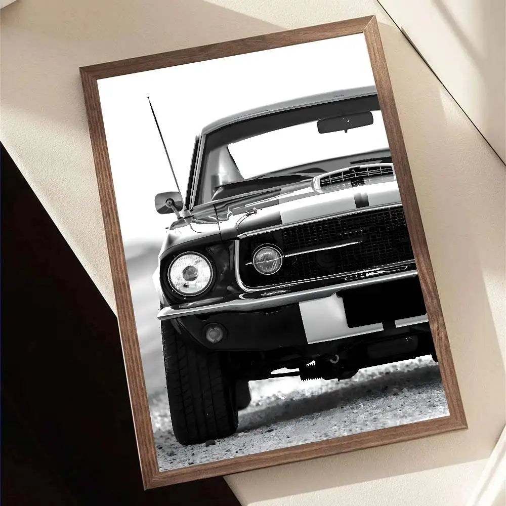 Black & White Car Poster – Minimal Edition
