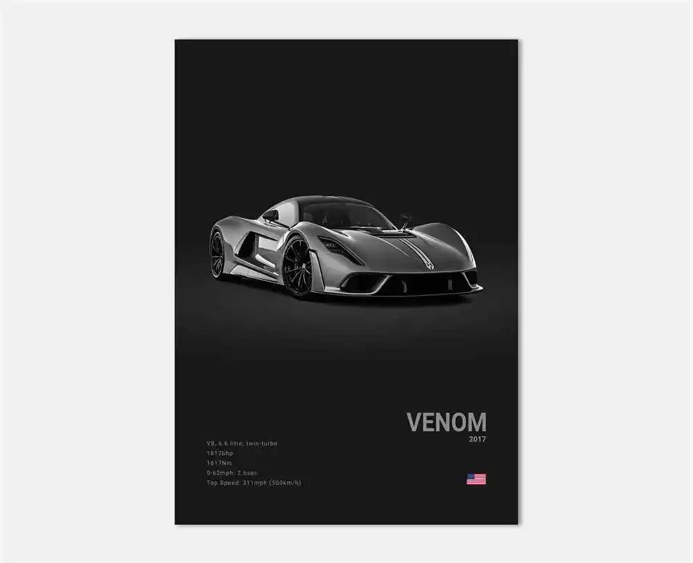 Midnight Supercar Poster – Shadow Edition