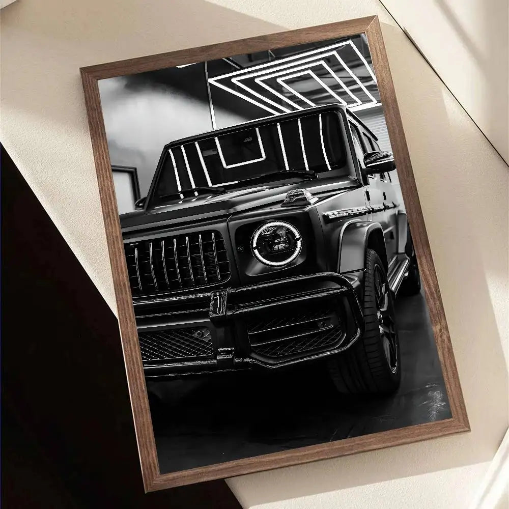 Black & White Car Poster – Minimal Edition