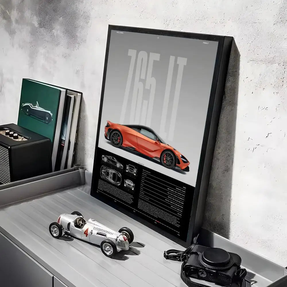 Supercar Blueprint Poster – Track Edition