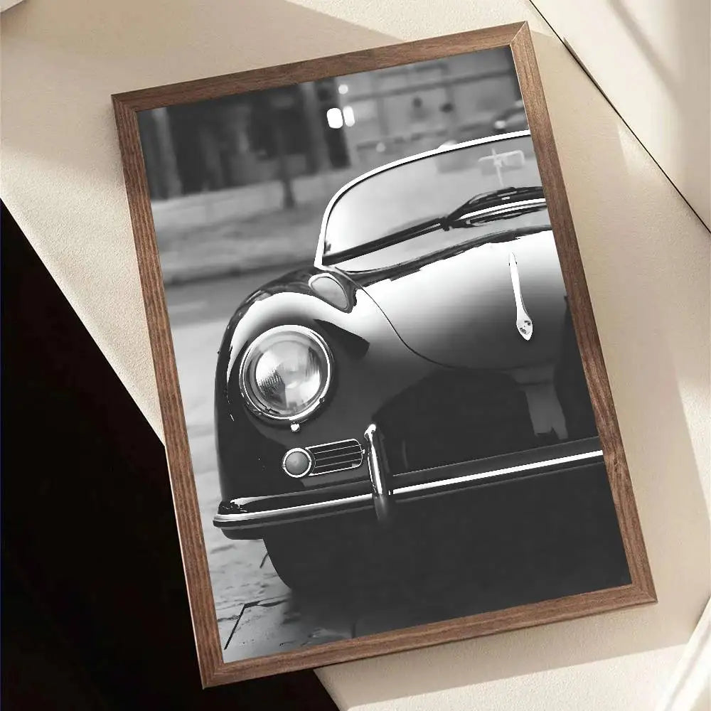 Black & White Car Poster – Minimal Edition