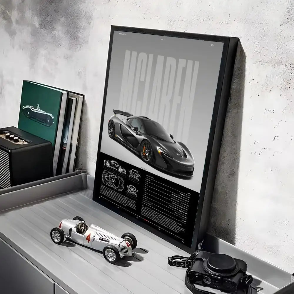 Supercar Blueprint Poster – Track Edition